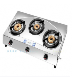 Unirize Steel 3 Burner Gas Stove Auto